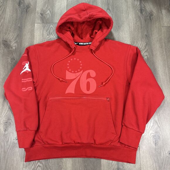 Air Jordan Philadelphia 76ers Courtside Hoodie Red Statement Edition Men's SZ XL - Picture 2 of 7